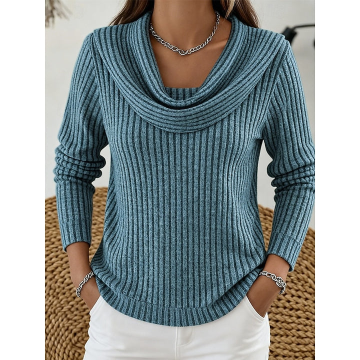 Thea | Cowl Neck Ribbed Sweater