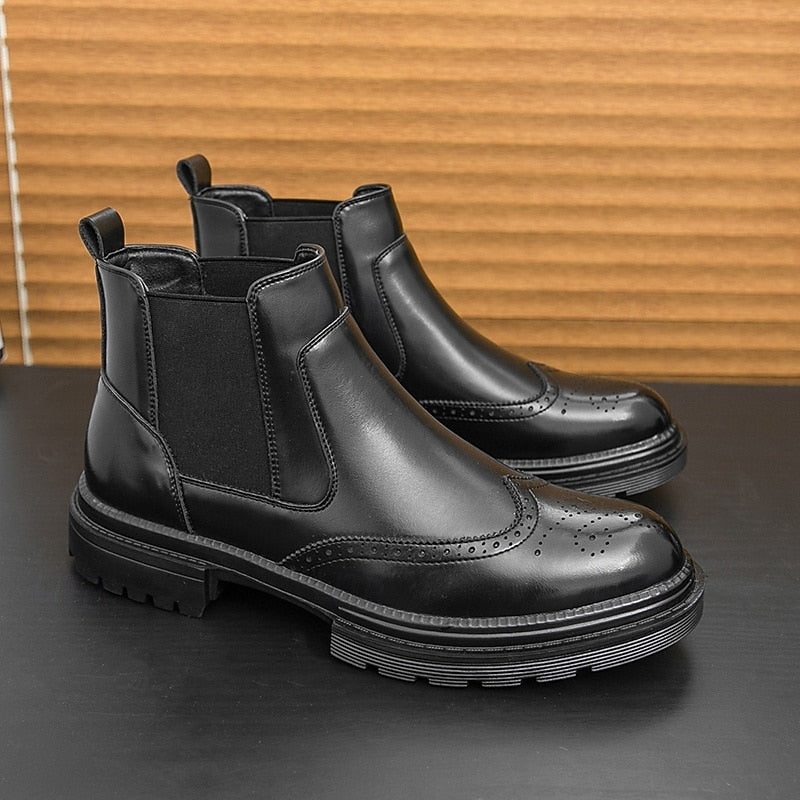 Barnaby | Refined Wingtip Chelsea Boots
