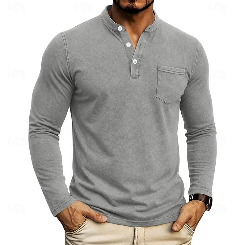 Landon | Classic Long-Sleeve Henley Shirt