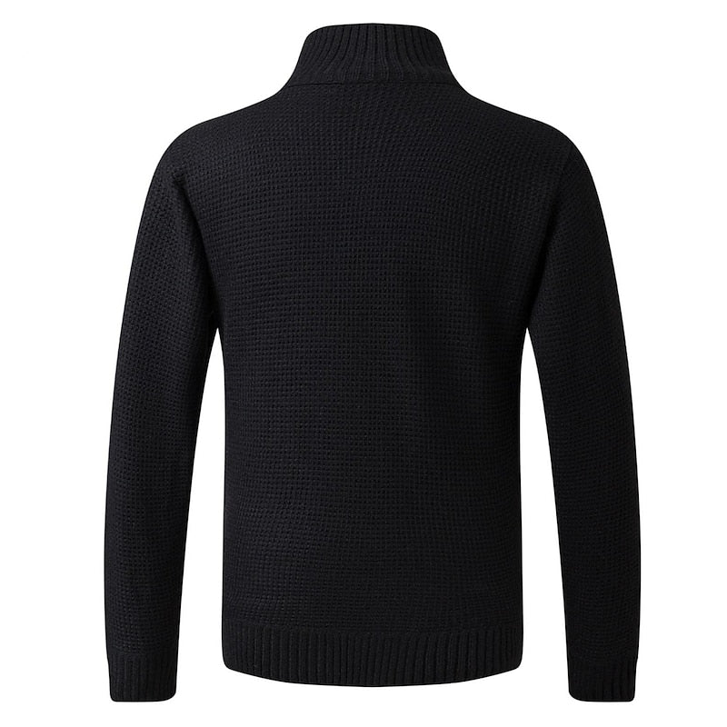 Vernon | Zip-Front Stand Collar Cardigan
