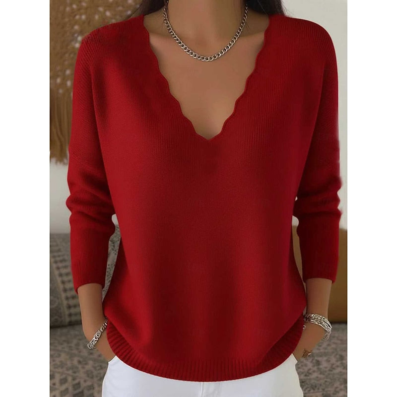 Marlowe | Scalloped V-Neck Halloween Sweater