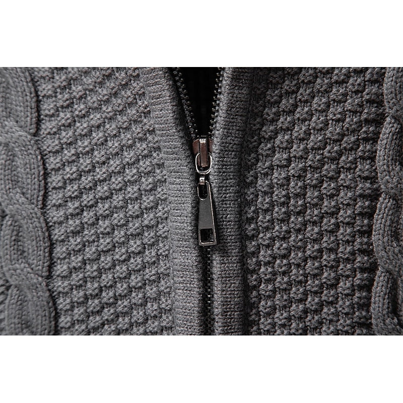 Sheldon | Cable-Textured Zip Cardigan