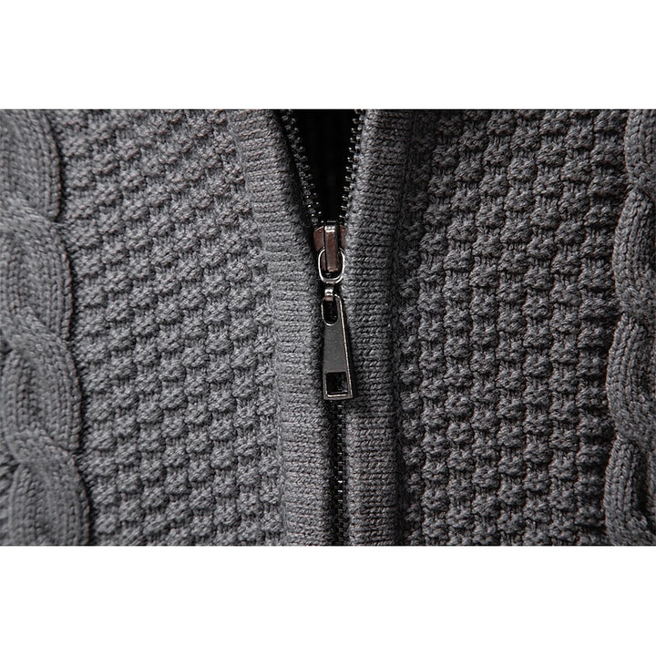 Sheldon | Cable-Textured Zip Cardigan