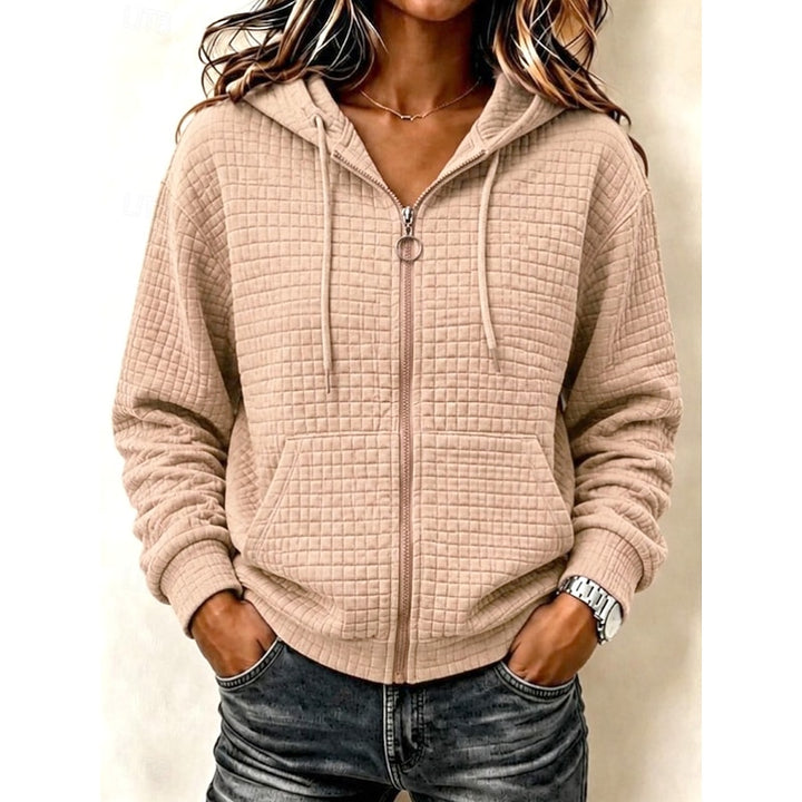 Freya | Textured Zip-Up Hoodie
