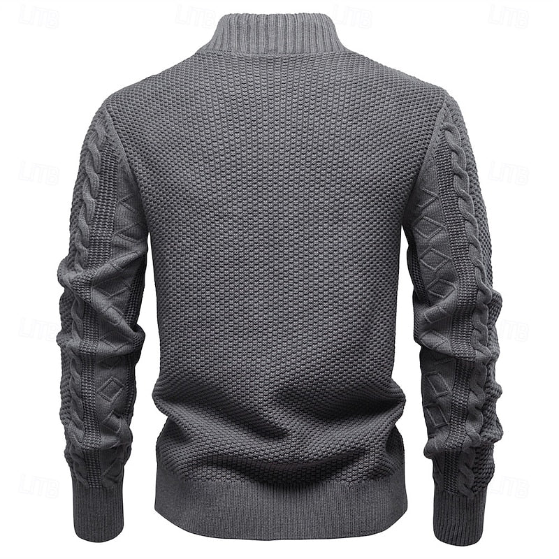 Sheldon | Cable-Textured Zip Cardigan
