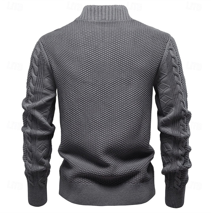 Sheldon | Cable-Textured Zip Cardigan