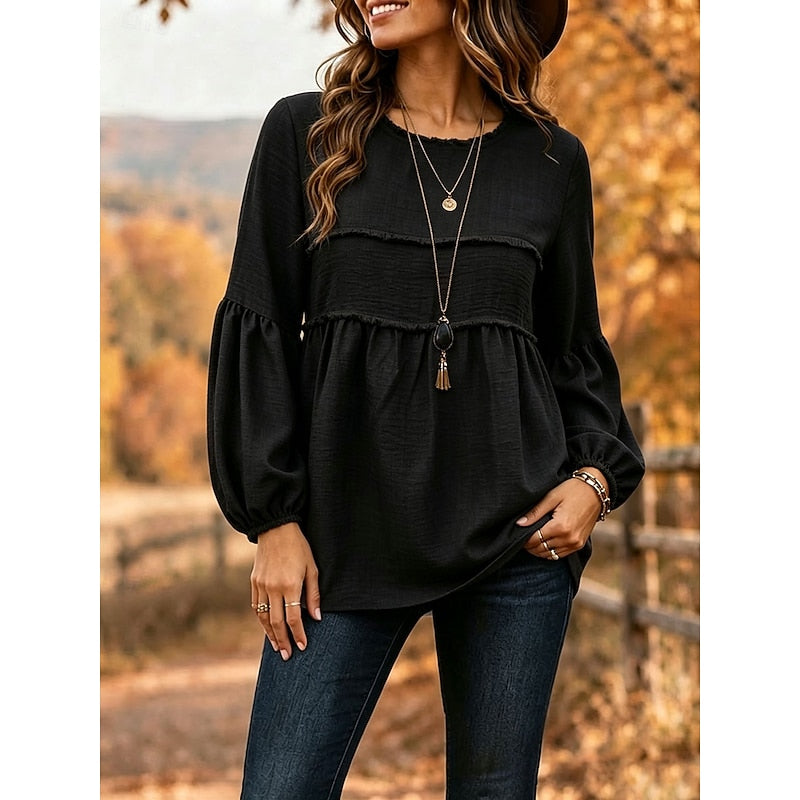 Deanna | Relaxed Peplum Blouse