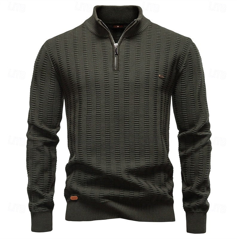 Edwin | Textured Half-Zip Sweater