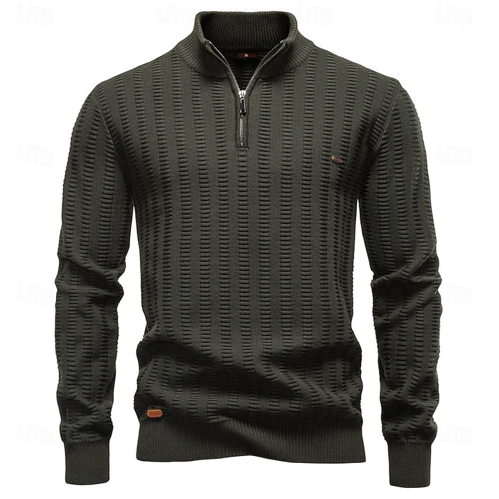 Edwin | Textured Half-Zip Sweater