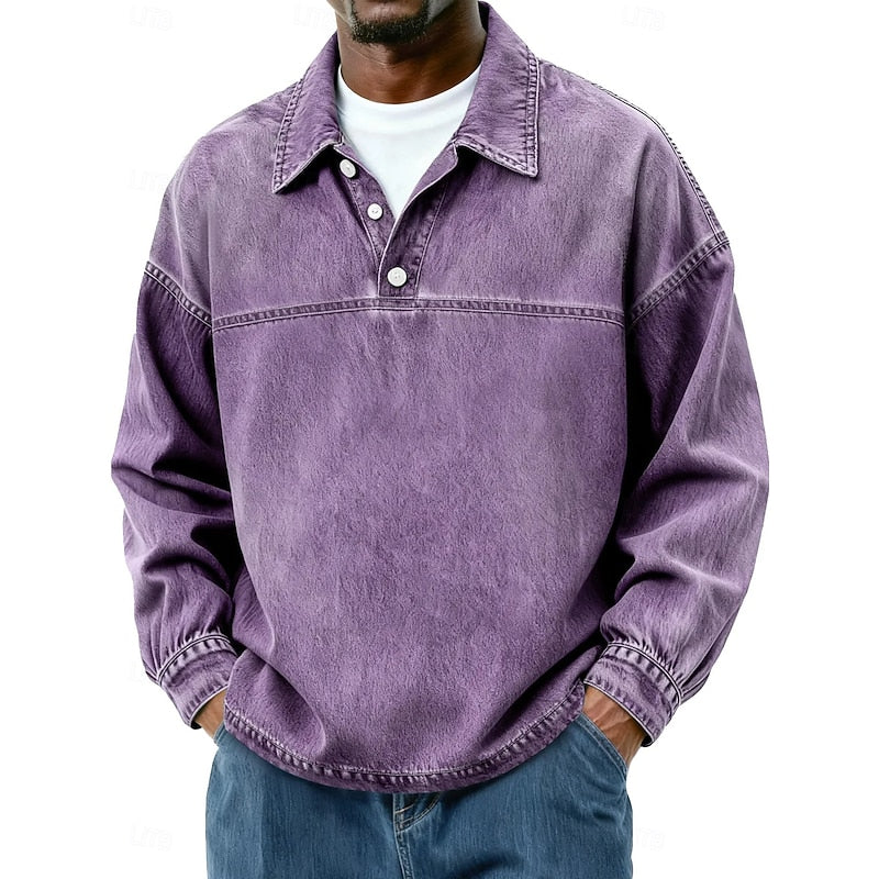 Emmett | Relaxed Long-Sleeve Polo Shirt