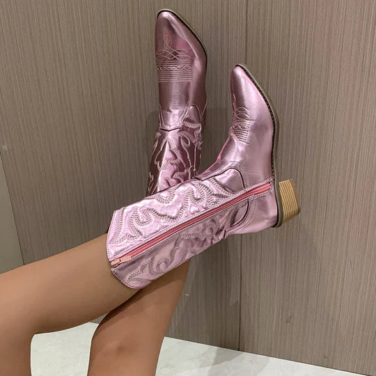 Lorna | Western-Inspired Mid-Calf Boots