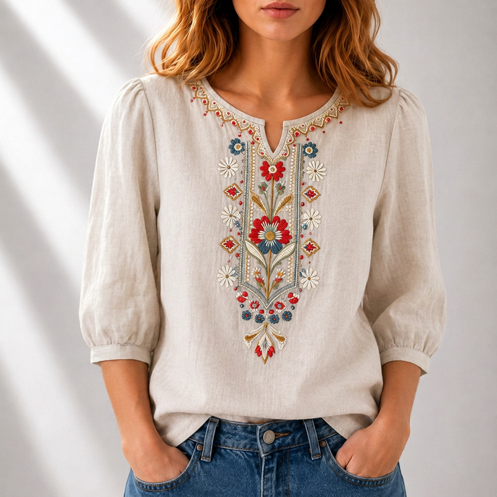 Rosanna | Floral Embroidered Blouse