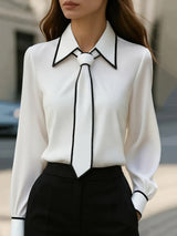 Wren | Contrast Tie Blouse