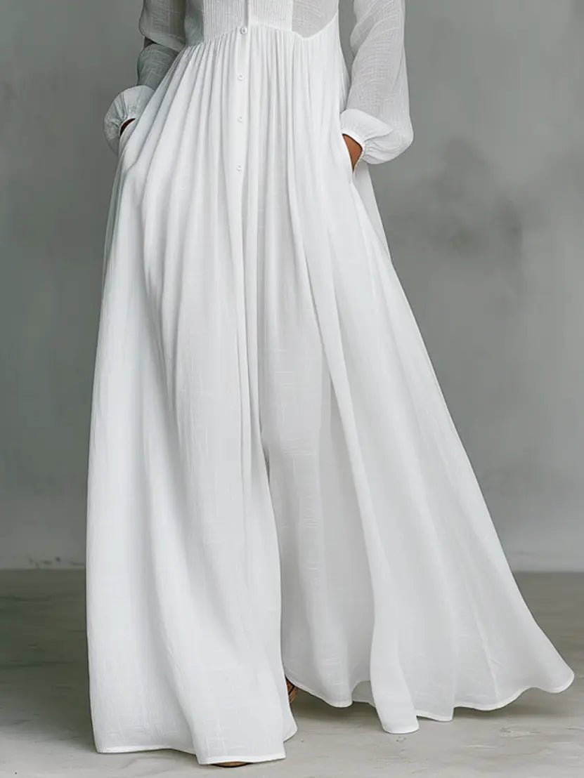 Imogen | Flowing Stand-Collar Maxi Dress