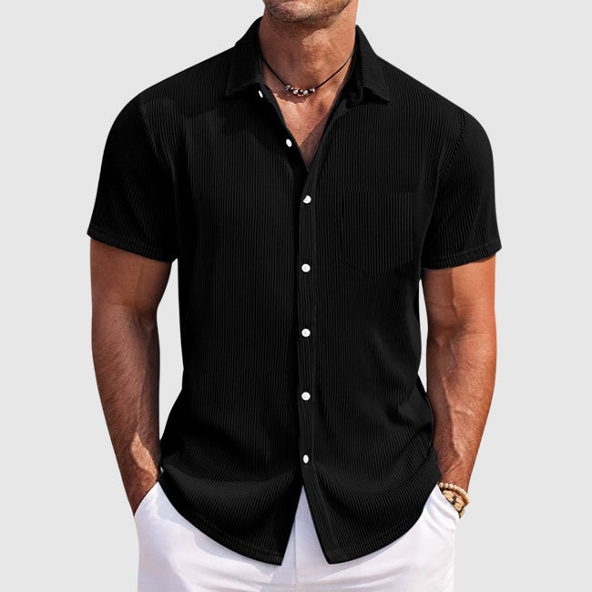 Frederick | Ribbed Short-Sleeve Button Shirt