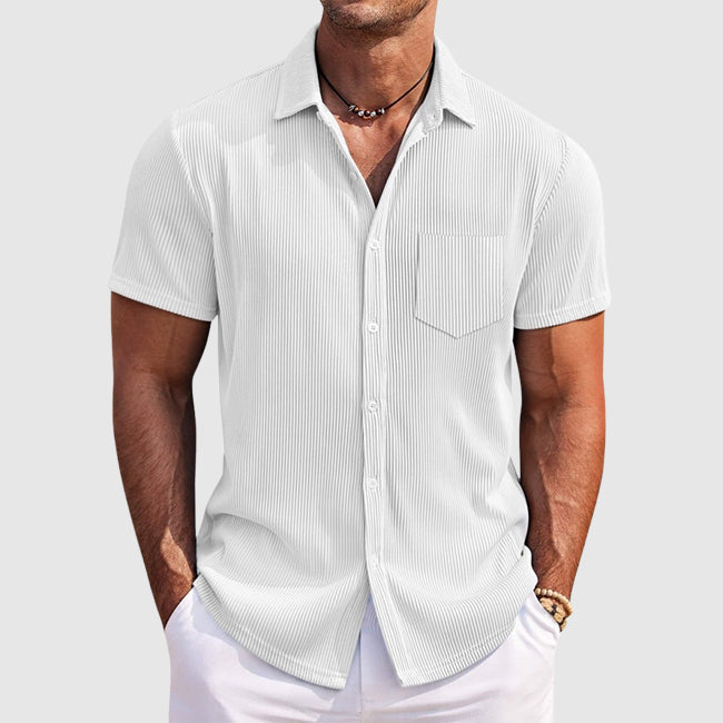 Frederick | Ribbed Short-Sleeve Button Shirt