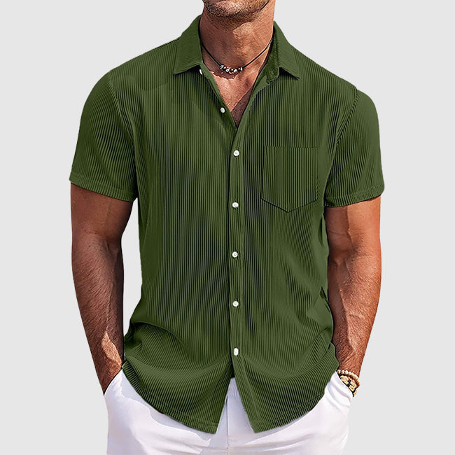 Frederick | Ribbed Short-Sleeve Button Shirt