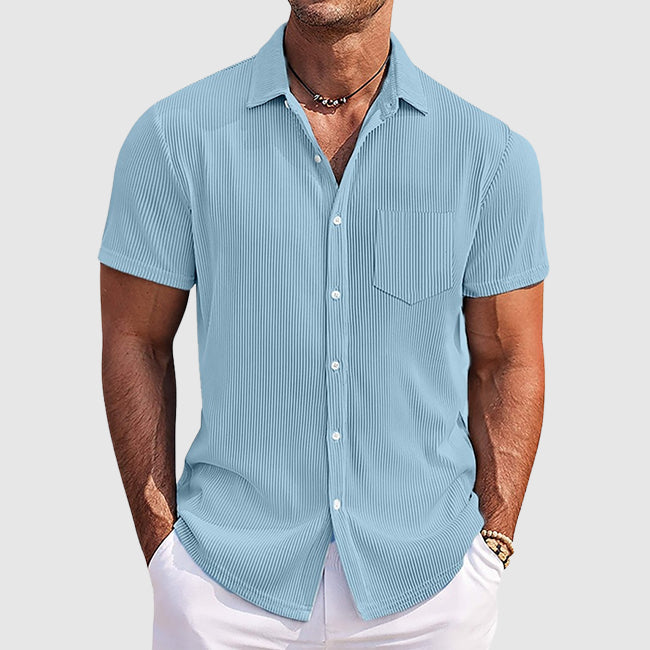 Frederick | Ribbed Short-Sleeve Button Shirt