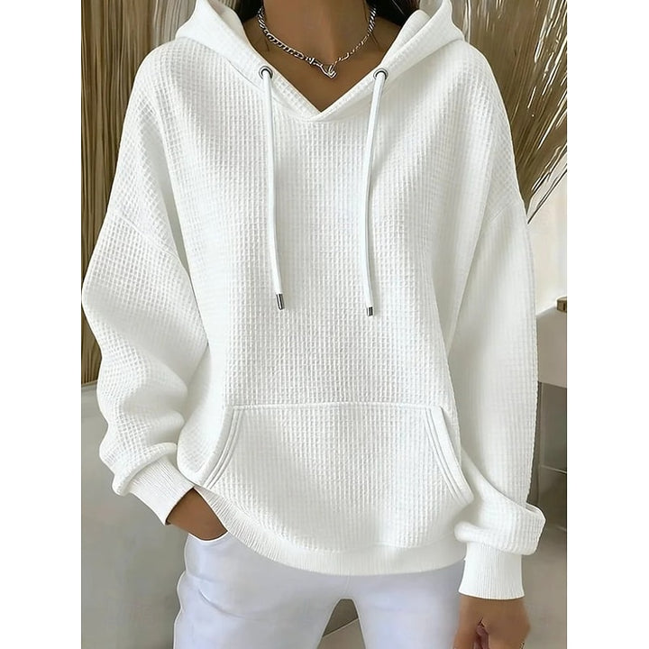 Danielle | Waffle-Textured Pullover Hoodie
