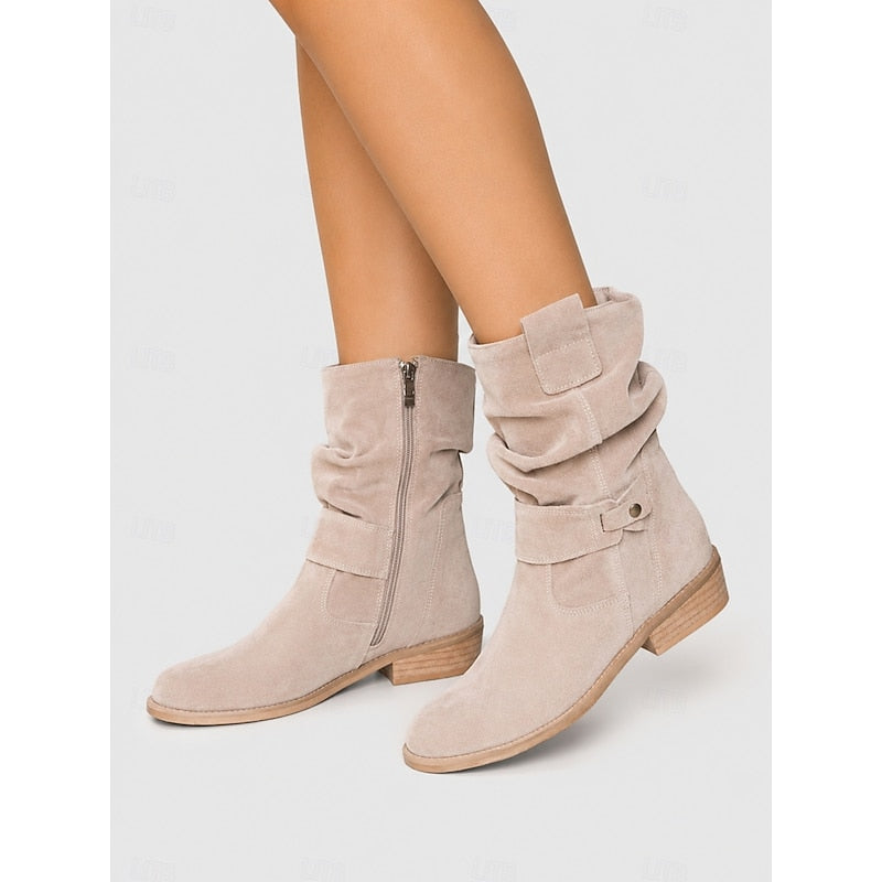Annika | Slouchy Buckle Ankle Boots