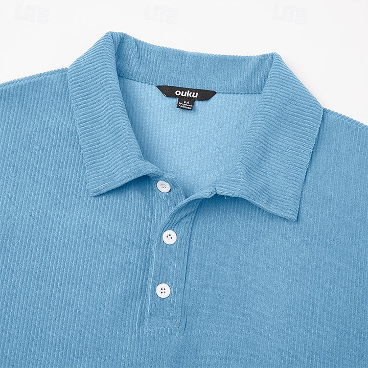 Oscar | Ribbed Long-Sleeve Polo Shirt