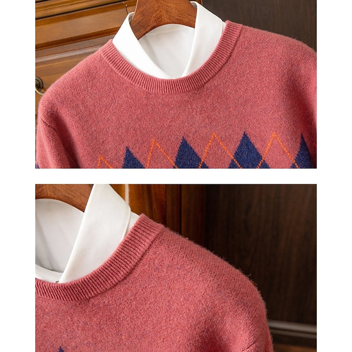 Hollis | Classic Argyle Crew Neck Sweater