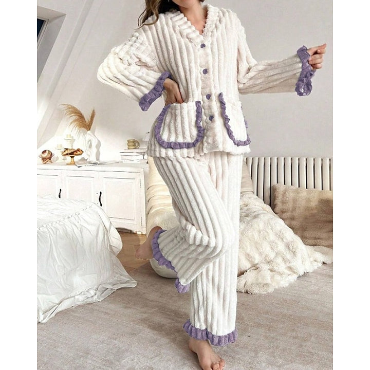 Susanna | Cozy Ruffle-Trim Two-Piece Set