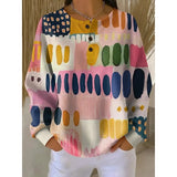 Talia | Artful Button-Neck Sweatshirt