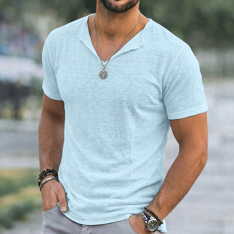 Xavier | Relaxed V-Neck Short-Sleeve T-Shirt