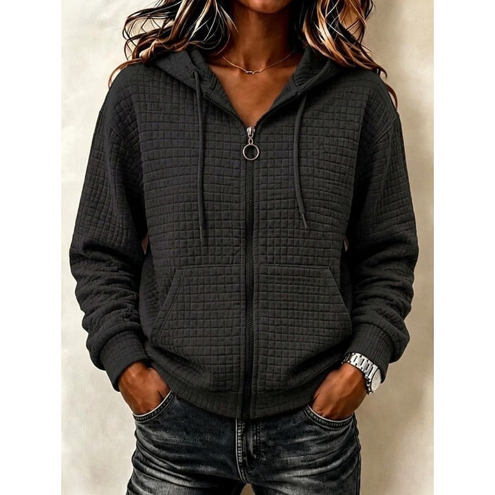 Freya | Textured Zip-Up Hoodie
