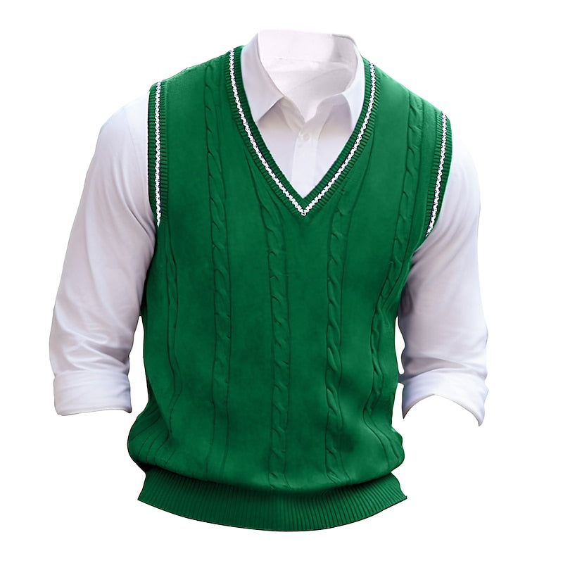 Barclay | Cable-Knit V-Neck Sweater Vest
