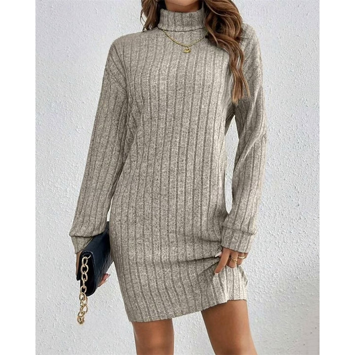 Saskia | High-Neck Ribbed Dress