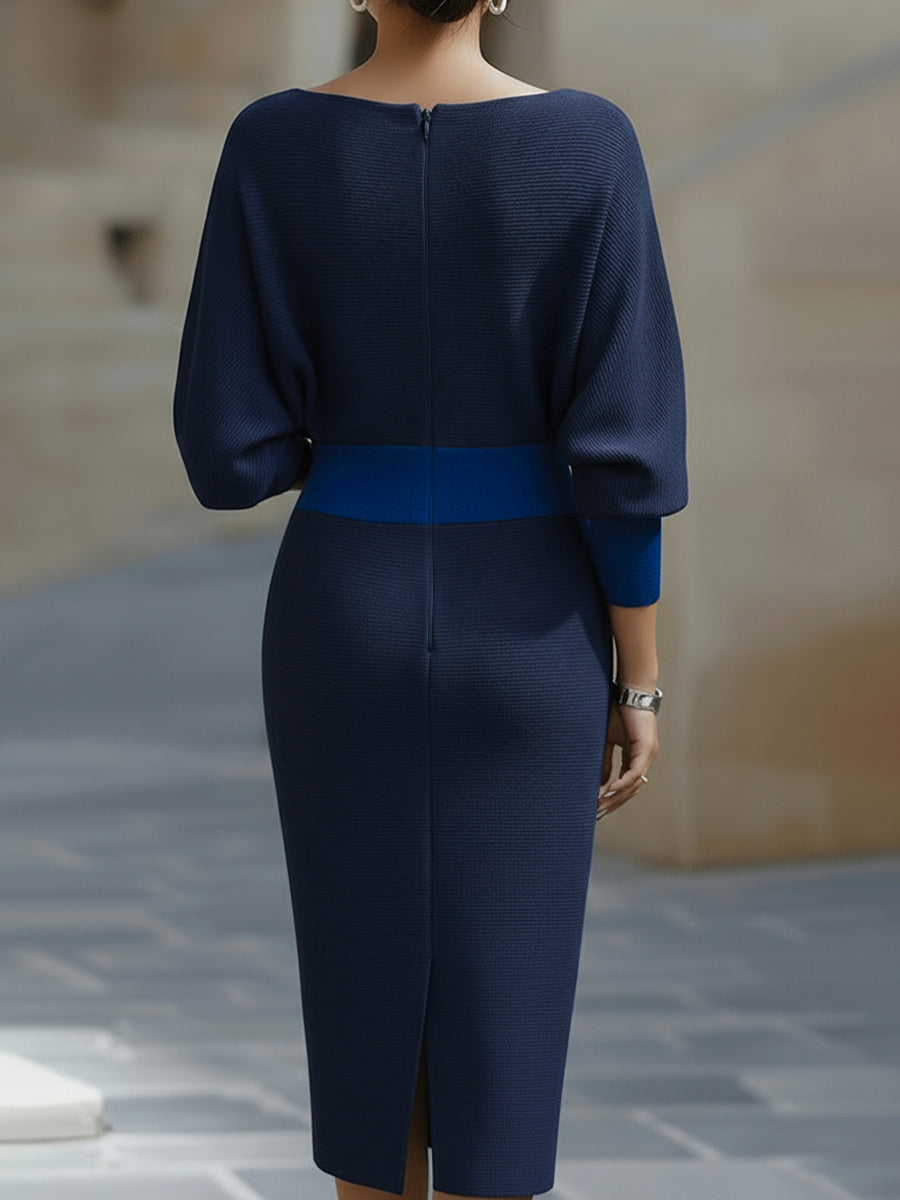 Cordelia | Refined Cowl-Neck Midi Dress