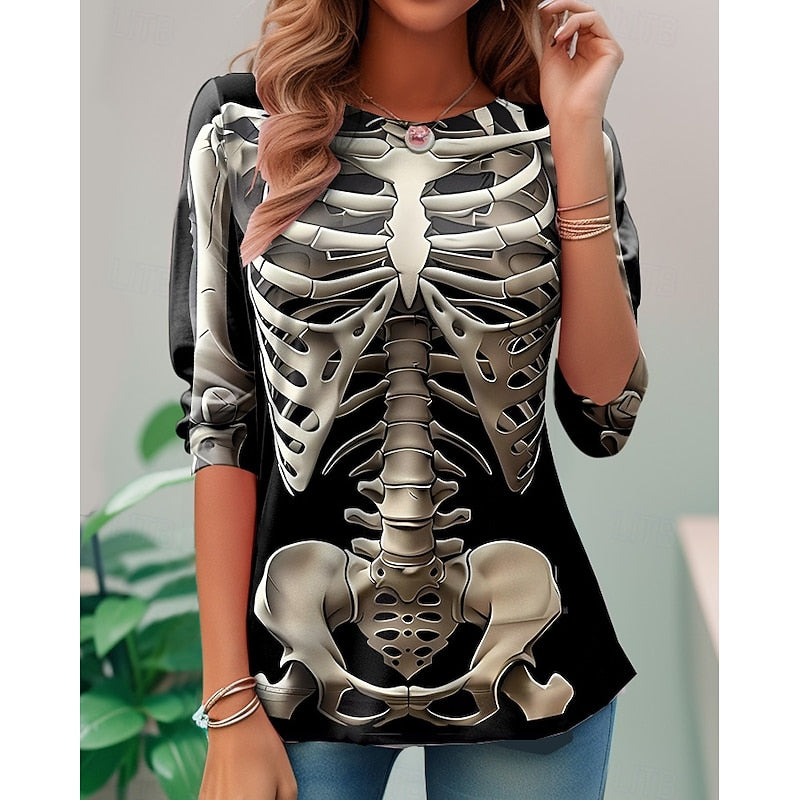 Rosalie | Skeleton Halloween Long-Sleeve Top