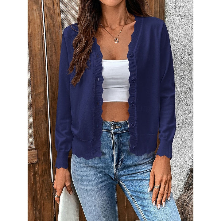 Evangeline | Scalloped Button-Front Cardigan
