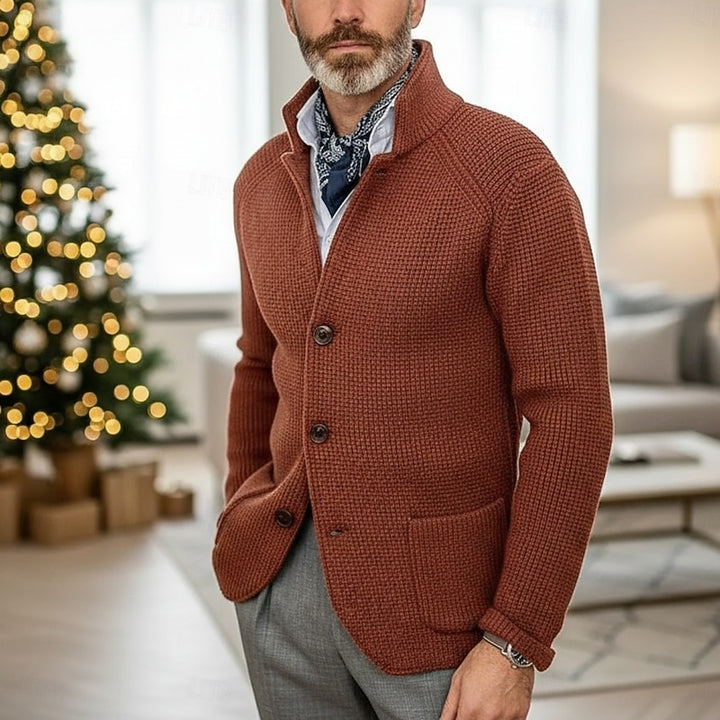 Rupert | Textured Stand-Collar Cardigan