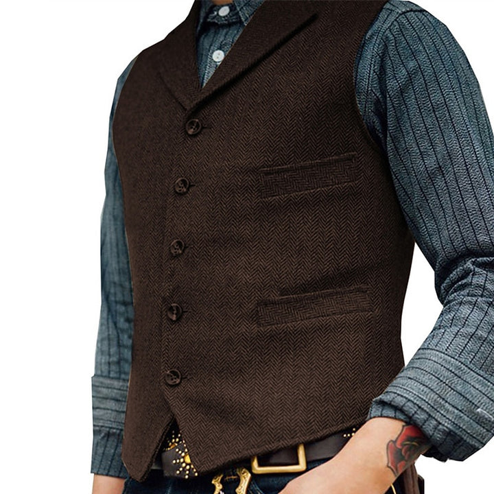 Archer | Tailored Herringbone Waistcoat