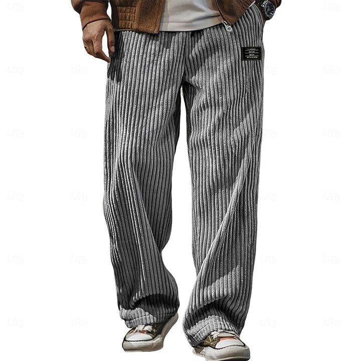 Cedric | Ribbed Textured Wide-Leg Trousers