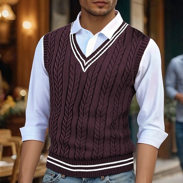 Prescott | Cable-Knit V-Neck Sweater Vest