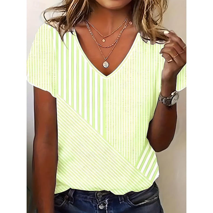 Sienna | Softly Striped V-Neck Top