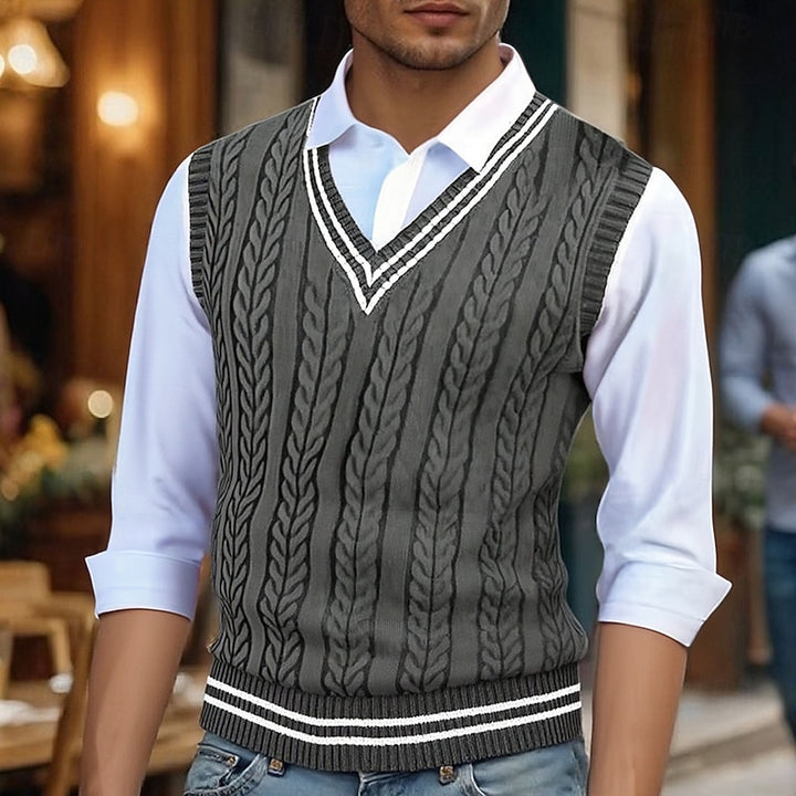 Prescott | Cable-Knit V-Neck Sweater Vest