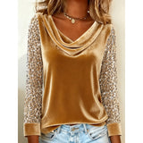 Sylvie | Shimmer-Sleeve Cowl Neck Top
