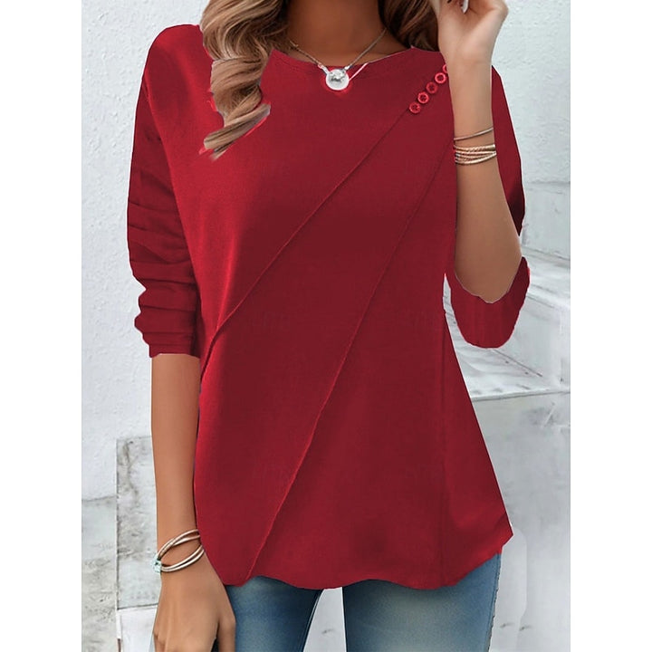 Danica | Draped Button-Accent Top