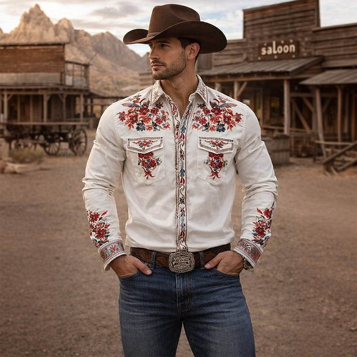 Wyatt | Embroidered Floral Western Shirt