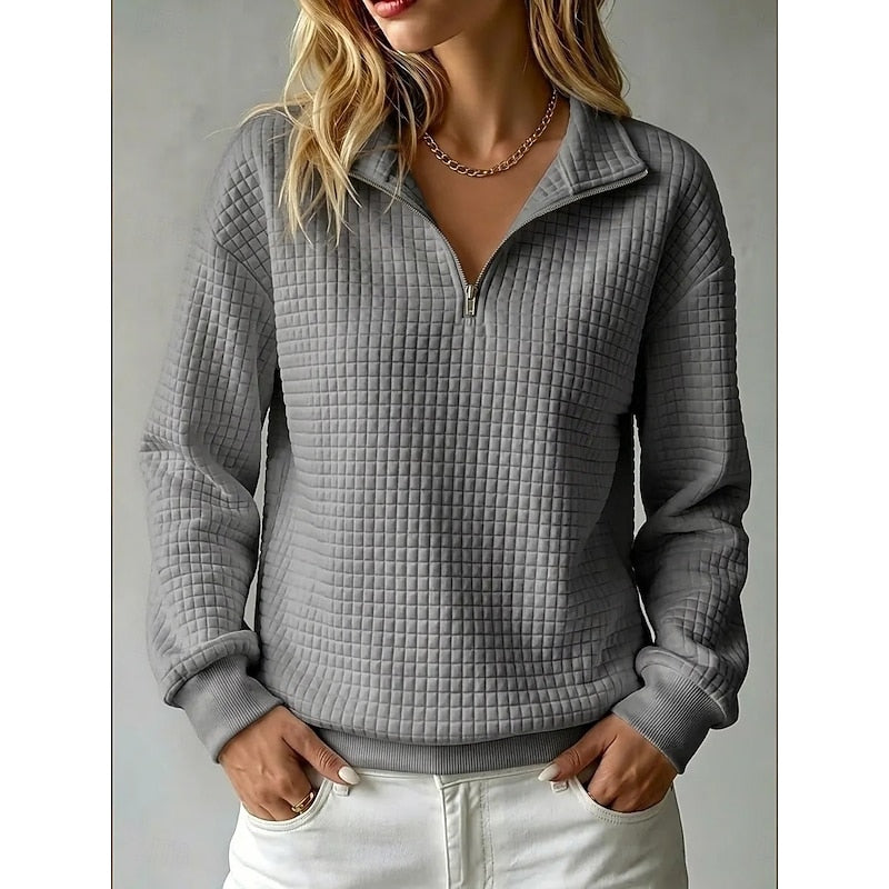 Tamsin | Textured Half-Zip Pullover