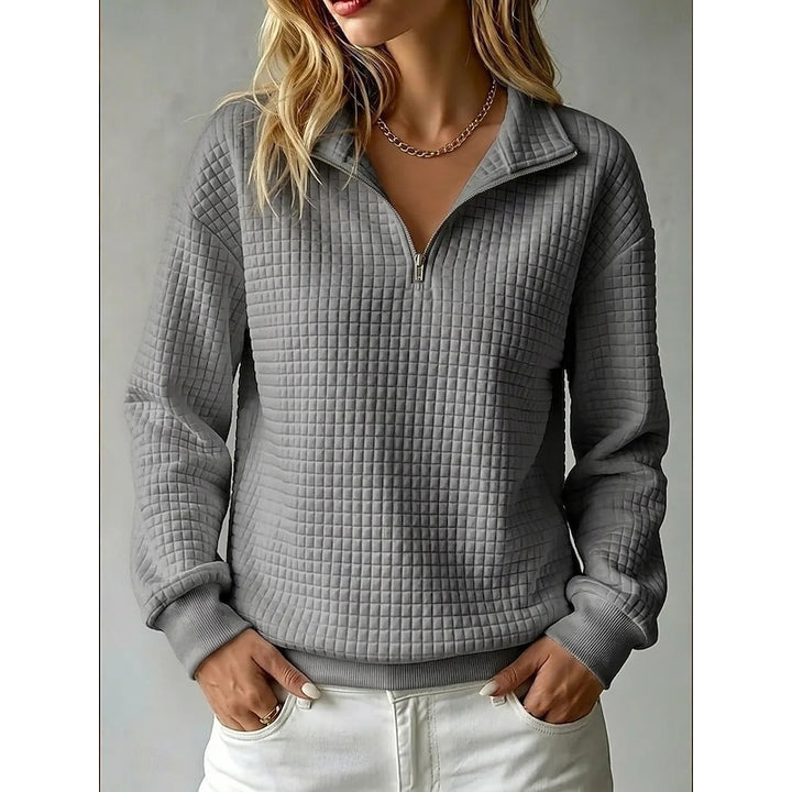 Tamsin | Textured Half-Zip Pullover