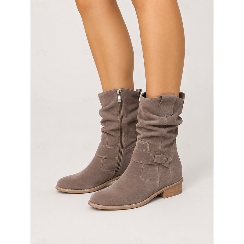 Annika | Slouchy Buckle Ankle Boots
