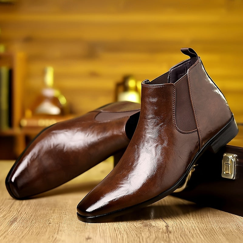 Barnaby | Polished Ankle Chelsea Boots