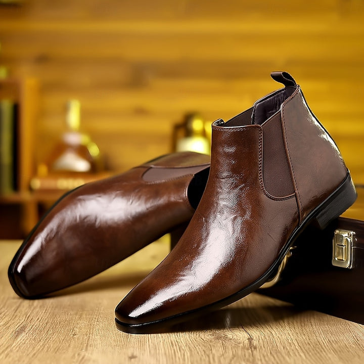 Barnaby | Polished Ankle Chelsea Boots