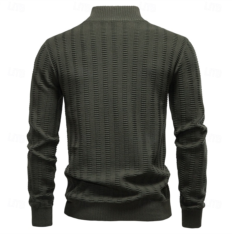Edwin | Textured Half-Zip Sweater
